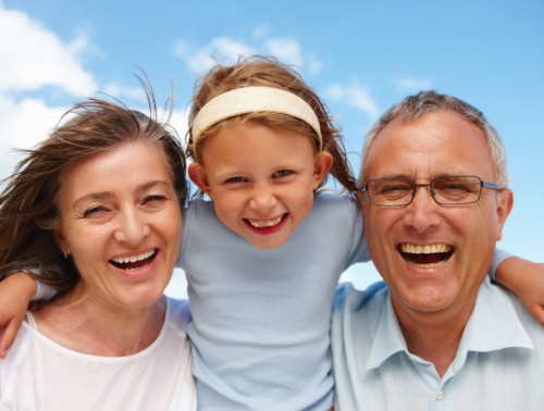 Smiling family on vacation