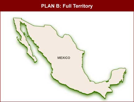 Plan B Coverage Includes the entire Republic of Mexico. Plan B Map of Covered Mexican Territories